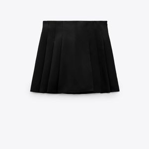 Zara Satin Box Pleat Skort